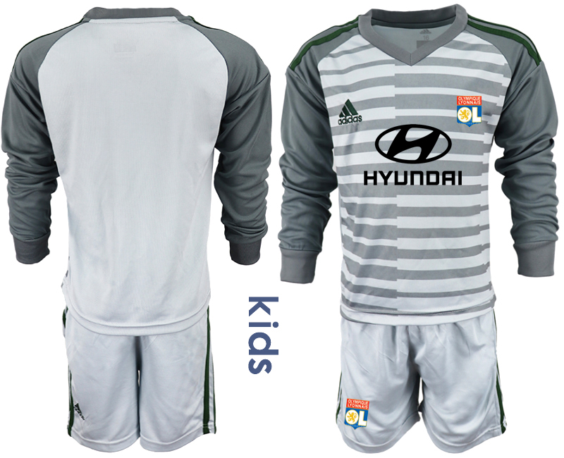 2018_2019 Club Olympique Lyonnais gray long sleeve Youth goalkeeper soccer jerseys->youth soccer jersey->Youth Jersey